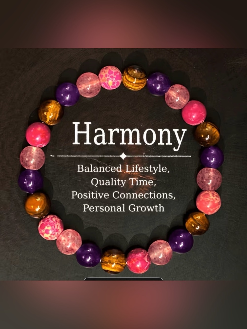 Harmony Natural stone and glass Beaded Bracelet